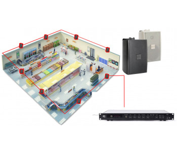 Акустическая система для магазина 8 настенных динамиков BOSCH